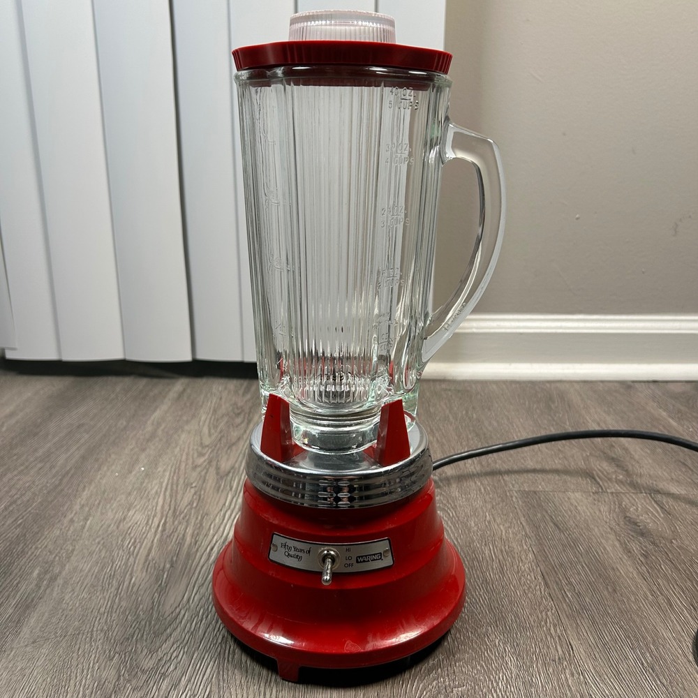 Waring Commercial Blender 40 oz Red Retro Model 51BL24 2-Speed Glass Jar